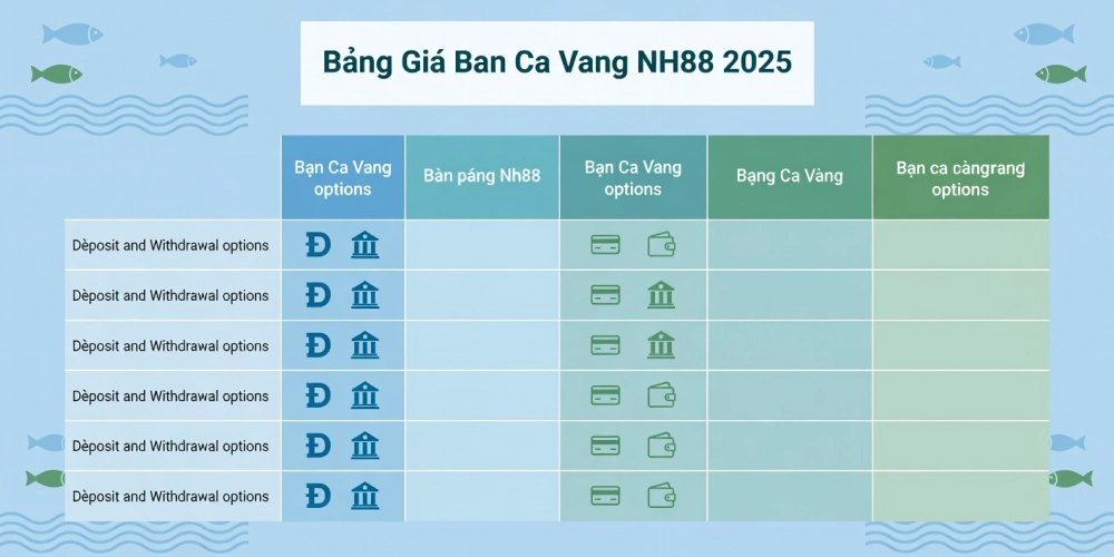 Bảng giá nạp rút chi tiết cho trò chơi bắn cá vàng nh88 năm 2025