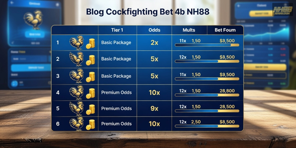 Bảng giá chi tiết các gói cá cược đá gà hôm nay nh88 cập nhật năm 2025.
