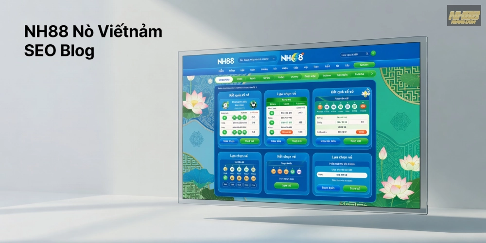 Hình minh họa khái niệm xổ số miền Bắc trên nền tảng NH88 với giao diện hiện đại và kết quả trực tiếp.