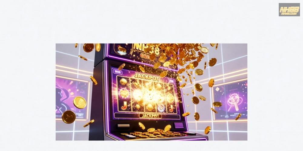 Hình minh họa khái niệm nổ hũ nh88 với jackpot hấp dẫn và giao diện hiện đại.