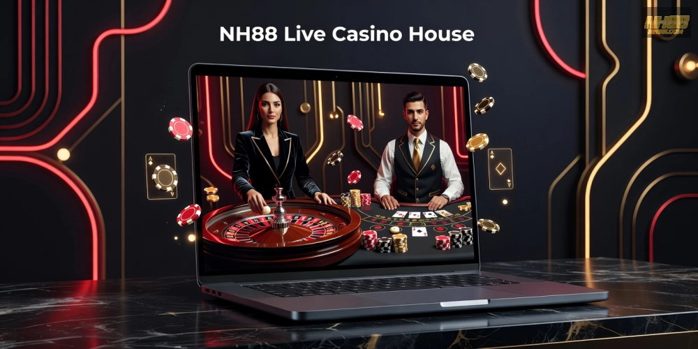 Khái niệm live casino house nh88 được minh họa qua giao diện sòng bạc trực tiếp hiện đại