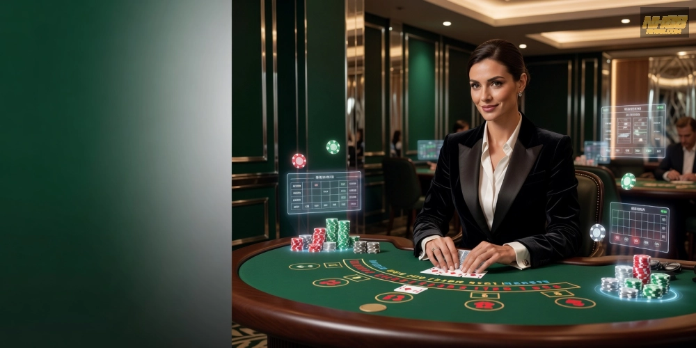 Giao diện live blackjack house nh88 với dealer xinh đẹp và bàn chơi hấp dẫn