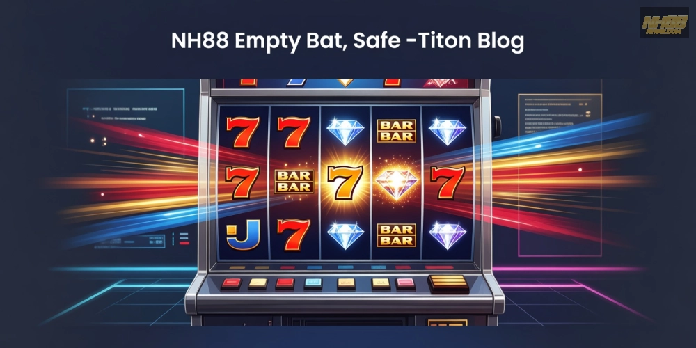Minh họa khái niệm quay nổ hũ nh88 với hình ảnh slot machine hiện đại