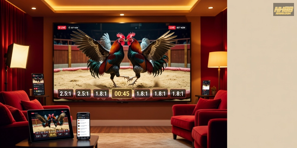 Hình ảnh minh họa streaming đá gà trực tuyến nh88 với chất lượng cao và giao diện người dùng