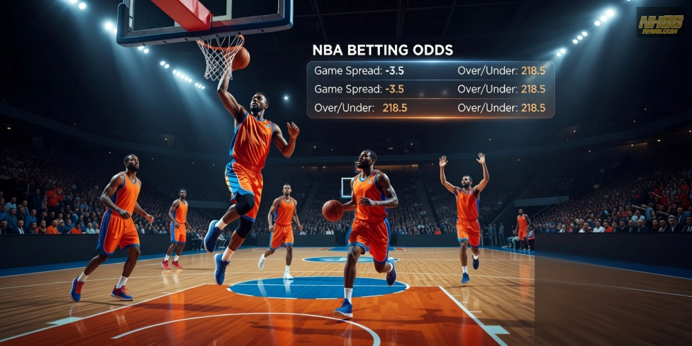 Minh họa tỷ lệ kèo hấp dẫn cho các trận NBA trên nền tảng NH88